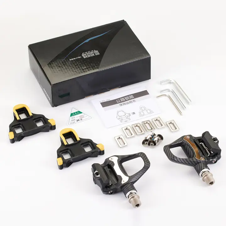 RACEWORK Plataforma De Bicicleta SPD De Fibra De Carbono Con Bloqueo Automático Tamaño 100x90mm Para Ciclismo De Carretera - 1