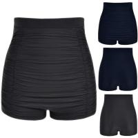 Bikini De Verano Para Mujer Talla Grande Cintura Alta Shorts De Natación En Negro Y Azul Moda Bikini Adecuado Para Playa Y Piscina - details 0