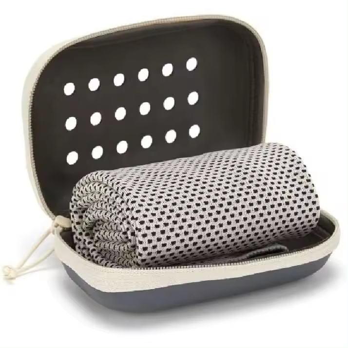Toallas de enfriamiento suaves y transpirables absorben el sudor, toallas frías y frías, toallas deportivas de secado rápido, toallas deportivas con caja de almacenamiento, toallas deportivas de microfibra, toallas deportivas de secado rápido, pequeñas pa - 1