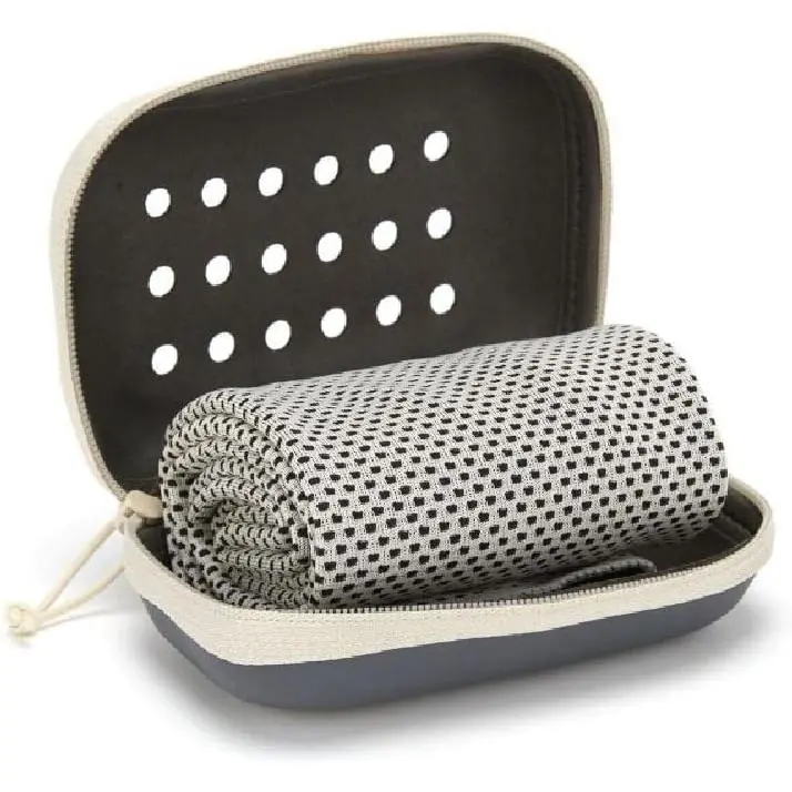 Toallas de enfriamiento suaves y transpirables absorben el sudor, toallas frías y frías, toallas deportivas de secado rápido, toallas deportivas con caja de almacenamiento, toallas deportivas de microfibra, toallas deportivas de secado rápido, pequeñas pa - 1