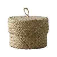 Cesta De Almacenamiento De Hierba De Mar Organizador Hecho a Mano Caja De Terminación Para El Hogar Caja De Dulces Para Maquillaje Oficina Boda Armario Escritorio - details 5