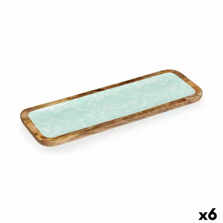 Centro de Mesa Blanco Marrón Verde Hoja de planta 45 x 15 cm (6 Unidades) - 1