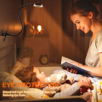 Lámpara De Escritorio LED Flexible Iluminación Vertical Ajustable Para Dormitorio Y Lectura Metal Sin Sombrilla Soporte De Sujeción Para Escritorio - details 7