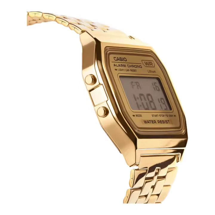 Reloj Casio A158WETG-9A retro colection correa de acero luz led alarma - 1