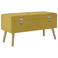 vidaXL Banco con compartimento de terciopelo 80 cm en color Amarillo mostaza/Gris/Morado y más - details 0
