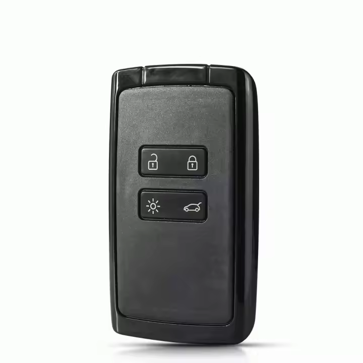 AUTOZOCO Carcasa Mando Llave del Coche 4 Botones, Funda de Llave de 4 Botones, Compatible con Renault Kadjar, Megane 4, Espace 5, Clio 5, Koleos 2, Captur 2, Talisman, Scénic 4, Duster, Negro - 1