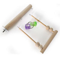 Juguete De Colgante Para Pájaros Madera Percha Para Periquito Con Bolas De Masticar Soporte De Sueño Para Cages Juguetes De Juego Para Pájaros Budgie - details 2