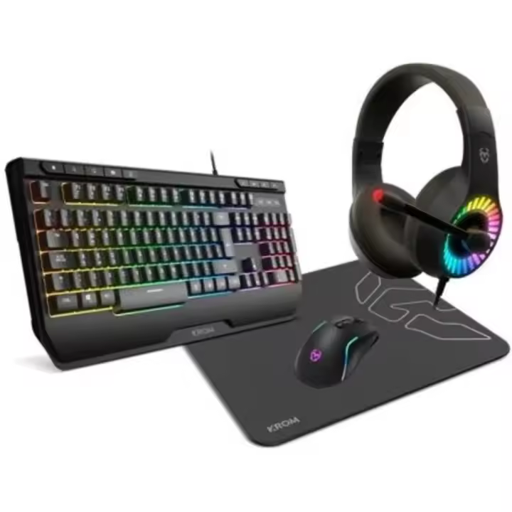 Pack Gaming Krom kenya/ Teclado RGB + Ratón Óptico + Alfombrilla + Auriculares/ teclado anti-ghosting - 1