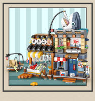 Modelo De Casa De Compras Japonesa LOZ-1231 Tienda Acuática Y De Licor Para Niños Bloques De Construcción Pequeños Compatible Con Lego ABS Sin Baterías - details 5