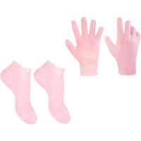 2 Pares De Guantes Y Calcetines Hidratantes Para Cuidado De Manos Y Pies Con Callos Anti-Derrapantes Gel De Silicona Herramientas De Manicura Para Piel Seca Y Agrietada - details 0