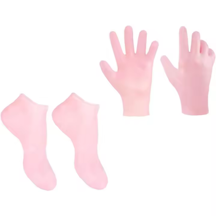 2 Pares De Guantes Y Calcetines Hidratantes Para Cuidado De Manos Y Pies Con Callos Anti-Derrapantes Gel De Silicona Herramientas De Manicura Para Piel Seca Y Agrietada - 1