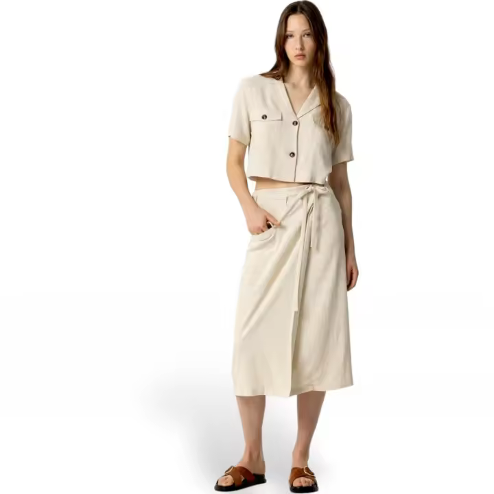 Falda Pareo Marita Tiffosi - Elegancia en Arena Blanca - 1