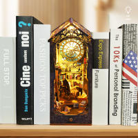 Kit De Miniatura De Librería DIY Nook Casa De Muñecas Insert Dollhouse Model Roombox Construcción Kit De Estante De Libros Madera Juguetes Bookend Para Regalos De Navidad - details 4