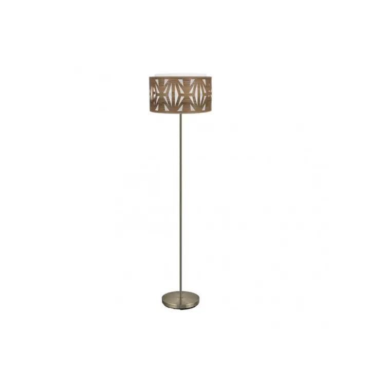 Fabrilamp - Pie Salon Katerina 1xe27 Cuero/madera Oscura 162x40x40 Cm - 1