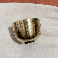 Bol De Bendiciones De Oro Feng Shui Miniatura Exquisita De Metal Retro Y Nostálgica Regalo Significativo De 4.5CM/6CM - details 3