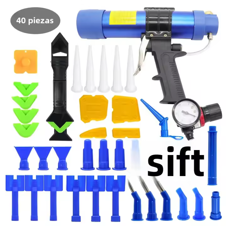 Pistola De Sellado Pneumática 310ml 600ml Para Construcción Pistola De Grout De Cauchu Para Vidrio Y Goma Herramienta DIY - 1