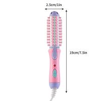 Herramientas de cerámica eléctricas del pelo del hierro que se rizo para lisar sistemas cosméticos Cepillo redondo calentado del anticalor del cepillo del curling mini para el pelo corto - details 6