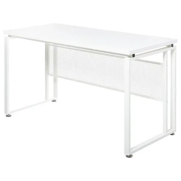 Escritorio Tull Homcom pies ajustables blanco 75x135x60 cm - 1