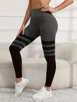 Leggings Deportivos Para Mujer Con Detalle Rayado High Waisted Sin Costuras Slimming Para Gimnasio Yoga Activewear - details 1