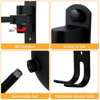 Soporte De Casco De Motocicleta Para Pared Con Gancho Doble Rotación De 180° De Acero Para Almacenamiento De Llaves Y Ropa - details 4