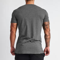 Camiseta De Algodón Para Hombre Estilo Slim Fit Con Cuello En V Manga Corta Para Fitness Y Gimnasio Camisetas Deportivas De Verano En Colores Negro Blanco Verde Rojo Gris Tallas M L XL XXL - details 4