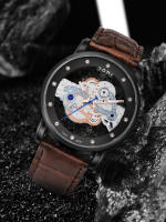 Reloj De Cuarzo TOMI Para Hombres Y Mujeres Reloj De Lujo Casual Con Diamantes Huecos Material De Correa PU Estilo Moda Y Casual - details 7