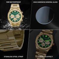 Reloj De Hombre SAPPHERO Resistente Al Agua De Acero Inoxidable Estilo Negocios Con Mostrador De Fecha Y Timer Preciso Regalo Excelente - details 2