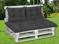 SEB MARKET Cojines para Palets (Asiento y Respaldo),Cojín de Asiento 120x80 cm, Respaldo 2 unidades 60x40.Cojines sofá exterior e interior. Palets no incluidos. - details 1