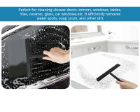 Cepillo De Ducha Para Vidrio Con Portador De Silicona Limpia Puertas De Ducha Y Espejos De Baño Material De Goma Y Plástico Herramienta De Limpieza Ecológica Para Ventanas Y Paredes De Vidrio - details 17