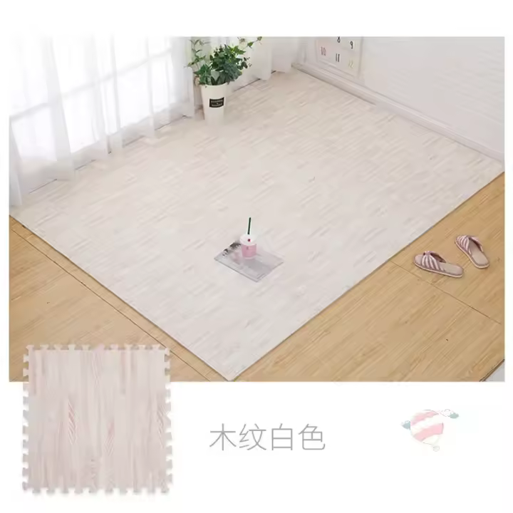 Alfombra De Piso De Espuma Con Patrón De Madera Superiormente Suave Y Duradera Para Área De Juego De Bebé Y Dormitorio 30*30cm Unisex - 1