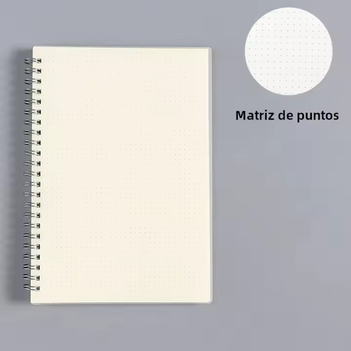 Cuaderno De Tareas A5 A6 B5 Con Espiral Para Diario De Cuadernos De Escuela Papel Líneado DOT Blanco Cuadrícula Grid Libro De Dibujo Para Suministros De Papelería - 1