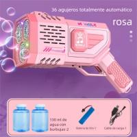 Pistola de Burbujas de Jabón Para Niños Automática con Dos Botellas Triple Cañón Luces LED para Fiestas Reuniones en la Playa Cumpleañ Regalo para Niñosos - details 0
