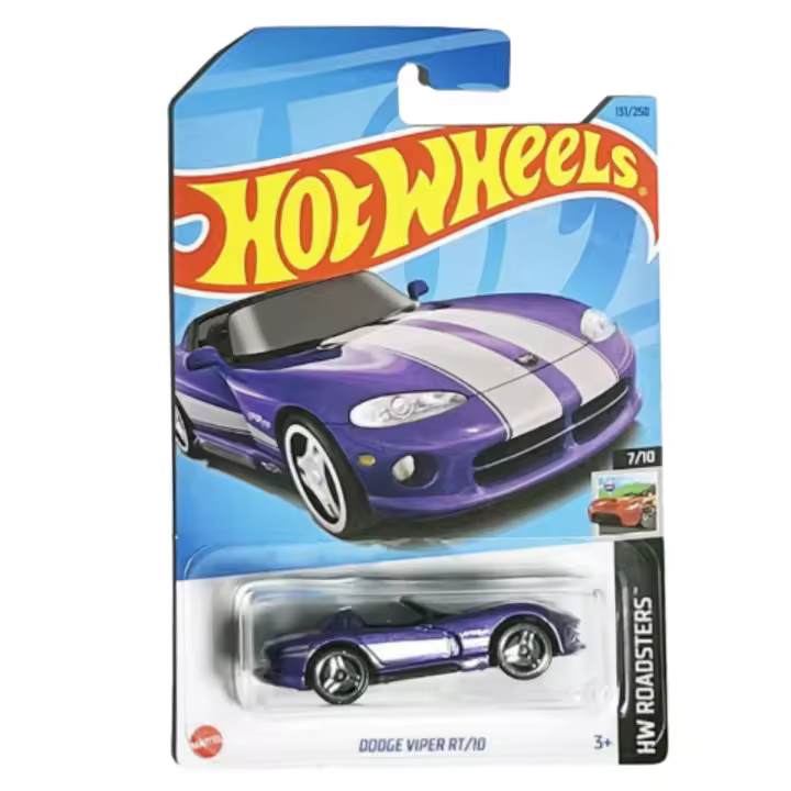 HOT WHEELS - HW ROADSTERS - DODGE VIPER RT/10 (131/250) - PURPLE (HALF CARD), HW131_ASS32, TIENDA CON LICENCIA OFICIAL - 1