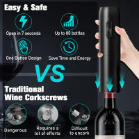 Juego De Abrevidrios Eléctrico Con Base De Carga Automático Descorchador De Tapa Para Cocina Bar Fiesta Regalos - details 2