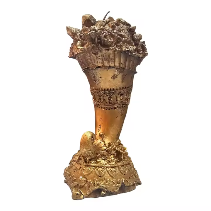 El Alquimista - Vela Cuerno de la Abundancia 25 Cm Dorada - Velas y Candelabros - 1