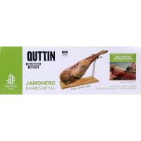 JAMONERO BAMBÚ METAL - Jamonero para Cortes Precisos y Seguros - Jamonero de Diseño Elegante y Funcional - Jamonero para Presentaciones Gastronómicas - Jamonero Fácil de Limpiar y Almacenar , QUTTIN - details 2