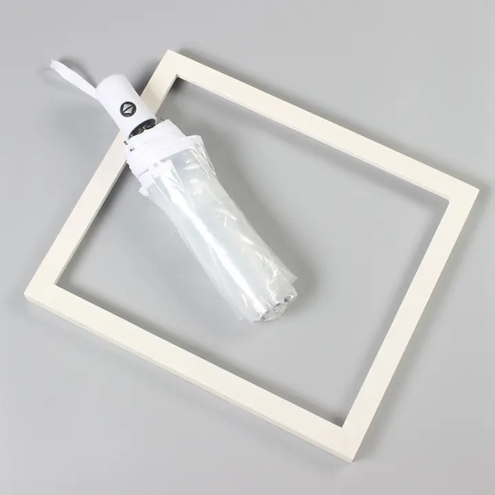 Paraguas plegable a prueba de viento para hombres y mujeres, apertura y cierre automático, compacto y resistente, paraguas plegable transparente, paraguas transparente de tres pliegues totalmente automático - 1