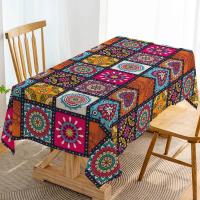 Mantel Geométrico Impermeable Para Mesa De Café Redonda Y Cuadrada Decoración De Mesa De Comedor Poliéster 100% Un Pieza - details 0
