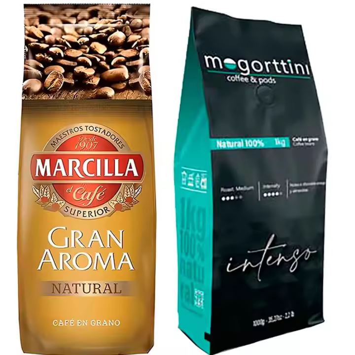 Gran Aroma Natural y Mogorttini Intenso 2kg de café en grano - 1