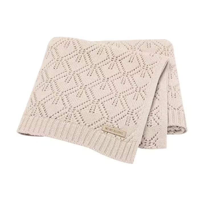 Manta De Algodón Para Bebé 90x70cm Tejida Para Niños Y Niñas Recién Nacidos Dual-Use Para Carrito De Compras Y Dormitorio Adecuada Para Todas Las Estaciones - 1