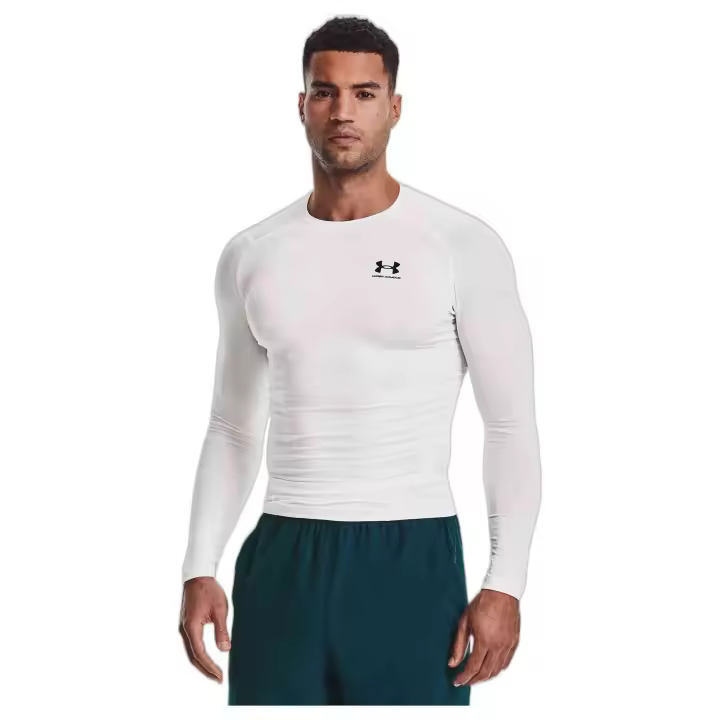 Camiseta de Manga Larga Under Armour Heatgear Compression Mock para hombre en color blanco - 1