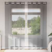vidaXL Cortinas de gasa con ojales 2 uds en color Azul real/Crema/Morado y más | protección solar decorativa para ventanas hogar oficina dormitorio fácil de instalar - details 7
