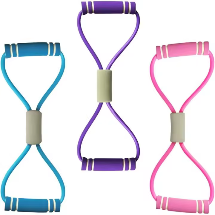 Bandas de resistencia, paquete de 3, 8 piezas, bandas para esculpir, equipo de yoga, bandas de expansión de goma para el pecho - 1