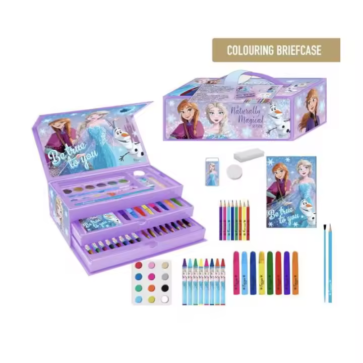 SET PAPELERÍA COLOREABLE MALETÍN FROZEN - 1