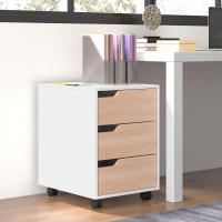 HOMCOM Armario Archivador Móvil para Oficina Cajonera Madera 3 Cajones con Ruedas(2 con Frenos) 40x50x57.5cm MDF - details 1