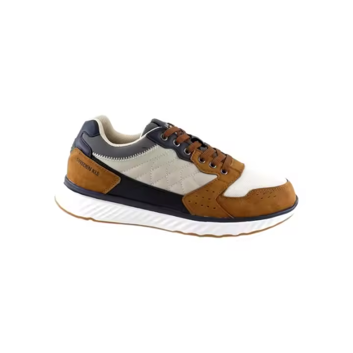 Zapatilla Marca Sweden Kle Zapatilla Casual Moda Hombre Referencia: 261501 Camel Beig Sweden Kle  Zapatilla deportiva casual moda joven, modelo cómodo y actual, fabricada en textil beig combinado camel y collarín acolchado - 1