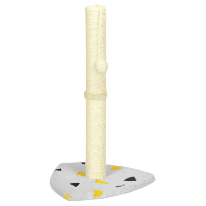 PawHut Rascador para Gatos, Rascador para Gatos de 62 cm, Rascador pequeño con Bola rascadora, Rascador de Yute para Gatos, Muebles para Gatos, Interior, Gris Claro + Beige - 1