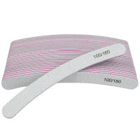 10pcs Archivo De Uñas Curvadas Para Manicura Grey Sandpaper 100/180 Polímero Bloque De Pulido Lavable Herramienta De Cuidado De Uñas - details 6