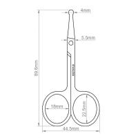 Tijeras De Seguridad Redondas De Acero Inoxidable Para Maquillaje De Cejas Y Pelaje Nasal Cabeza Afilada Tamaño 90*46 Mm - details 1