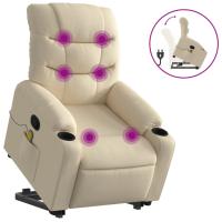 vidaXL Sillón de masaje reclinable de pie de tela Gris claro, Gris oscuro, Negro Sillon Dormitorio Sillon Comodos Silla Relax Sillón Sofá - details 3